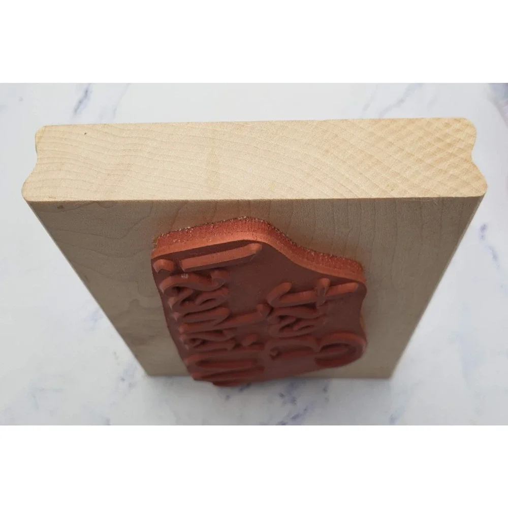 Rubber Stampede Elegant Best Wishes Large Rubber Stamp 3001G Pretty Script